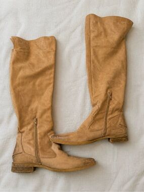 Free People Knee High Tan Leather Boots - Size 40